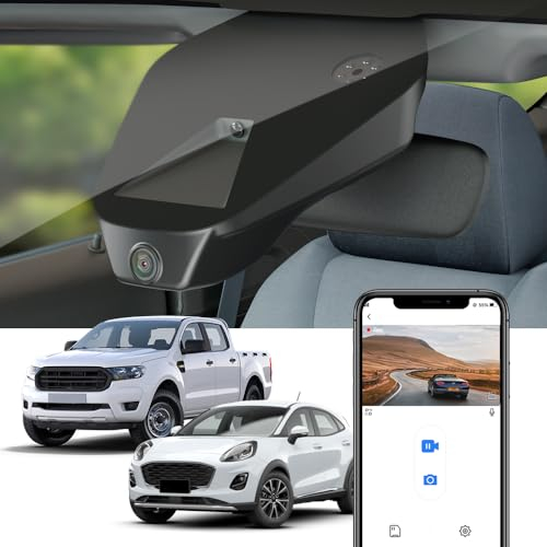 Fitcamx Dashcam 4K kompatibel mit Ford Ranger 2019-2023 European Model 2020-2023, integrierter OEM Autokamera, UHD 2160P Video, WLAN & APP, Loop-Aufnahm, G-Sensor, WDR, Plug & Play, 64GB Karte