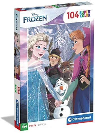 Clementoni - 25742 - Supercolor Puzzle - Disney Frozen - Puzzle 104 Teile Ab 6 Jahren, Buntes Kinderpuzzle Mit Besonderer Leuchtkraft & Farbintensität, Geschicklichkeitsspiel Für Kinder