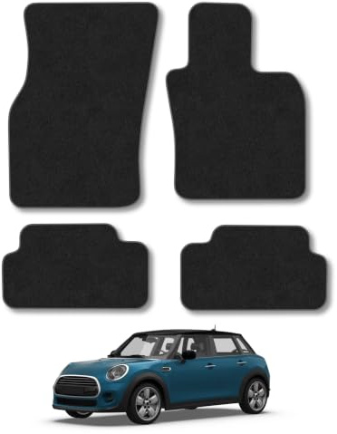 Mini Cooper (2014-2024) [5 Door] Carpet Car Mats | Grey Edge Trim Tailored Fit Floor Mats Full Coverage Protection Accessories Easy Clean Anti Slip Made in the UK