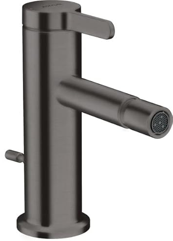 hansgrohe AXOR One Einhebel-Bidetmischer mit Zugstangen-Ablaufgarnitur, Ausladung 113 mm, 48210340, Farbe: Brushed Black Chrome