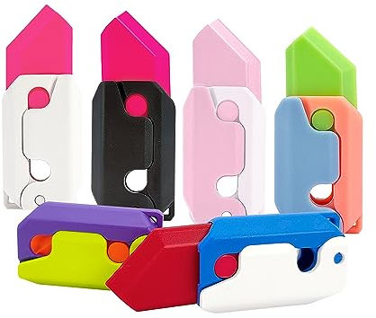 Funny Gravity Fidget Toy - Carrot Knife Decompression Toy, 3D Printing Fidget Knife Sensory Toy Stress Relief Gadget Small Gift for Friends Kids (Pink)