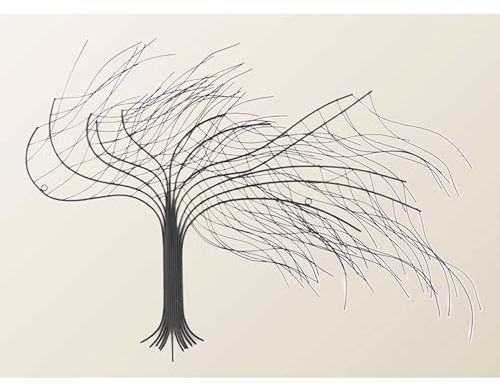 Casa Moro Metall Wanddeko Baum im Wind 75 x 57 cm (B/H) schwarz Silhouette Boho Chic Wand-Kunst Wandschmuck Metall-Skulptur 3D Wand-Bild Wohn-Deko | WD-5629