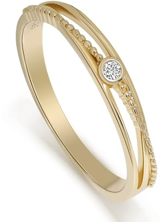 Meissa Bague femme or empilables Argent 925 alliance femme Bagues fines bague de fiançailles bijoux femme mariage - Or