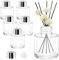 EMAGEREN 6 Pcs Flacon Diffuseur en Verre 50ml Diffuseurs Ronds Vides en Verre Transparent Bouteille Diffuseur Diffuser Jars Flacon Vide Huile Essentielle pour Home Fragrance, aromathérapie, Parfum