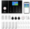 WiFi Kit de Alarma de Seguridad para el hogar Inteligente, gsm Sistema de Alarma inalámbrico para el hogar, Soporte SMS Push/Alarma de conexión de aplicación (Kit de 24 Piezas)