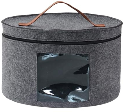 kowaku Hut-Aufbewahrungsbox, Hutschachtel, großes Fassungsvermögen, Stofftier-Spielzeug-Aufbewahrung, Reise-Hutbehälter, Kappenboxen für, Grau 33x26cm