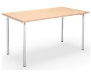 kaiserkraft | Mehrzwecktisch Duo-C | gerade Platte | HxT 700-800 x 800 mm | Breite 1400 mm | Birke | weiß