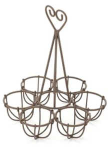 NUVOLE DI STOFFA Portauova in Metallo con Cuore Country - Shabby Chic 16.7x20 cm