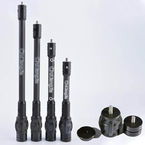 limaity Bogen stabilisator für Compoundbogen, Einzel/Doppel V Bar Montage,6 Zoll,8 Zoll,10 Zoll,12 Zoll Balancierstange,Dämpfungssystem und Gewichte (8 Zoll Stabilisatorstange)
