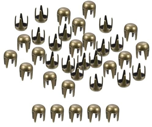 sourcing map 80Pcs Bronze Round Dome Rivets, 2mm Brass Spike Studs Spots Punk Rock Nailheads Claw Beads for DIY Clothes Belt Bag Shoes Bracelet Leather Craft