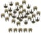 sourcing map 80Pcs Bronze Round Dome Rivets, 2mm Brass Spike Studs Spots Punk Rock Nailheads Claw Beads for DIY Clothes Belt Bag Shoes Bracelet Leather Craft