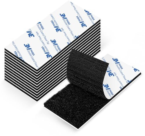 15Pcs Tape Self Adhesive, 50×100mm Double Sided Hook and Loop Tape, Nylon Heavy Duty Sticky Pads Back Strip Tape for Sofas, Cars, Carpets, etc.