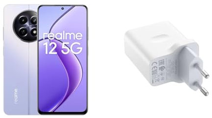 realme Smartphone 12 5G 256GB 8GB Purple EU + 18W Quick Charge Power Adapter White
