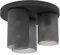 Eglo Luminaire plafonnier Colomera, lampe de plafond élégante, éclairage de salon en métal noir et verre fumé, douille E27, Ø 35 cm