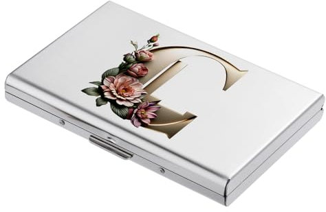 BONSYL® Porte Cartes de Crédit, Portefeuille Fin en Métal avec Blocage RFID, Design Tendance et Motifs Artistiques, pour Homme et Femme. (6 Cartes/Argent/C)