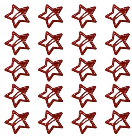 ETAWDE 20 forcine per capelli a forma di stella rossa, semplici fermagli per capelli, accessori per capelli, idea regalo
