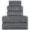 BERIBO Turkish Towel Set 100% Cotton (Cloud) 6 Pieces, 620gsm (Grey)