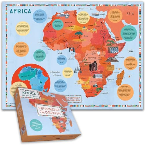 Explore Africa with Prisoners of Geography 500-Piece Map Puzzle – A Fascinating Journey Through Africa’s Geography and Politics - Size 50 x 38 CM
