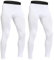 HYCOPROT 2er Pack Kompressionshose Herren Schnelltrocknende Laufhose Sport Leggings Atmungsaktiv Funktionsunterhose Tight Hose für Basketball Fitness Joggen (Weiß, XL)