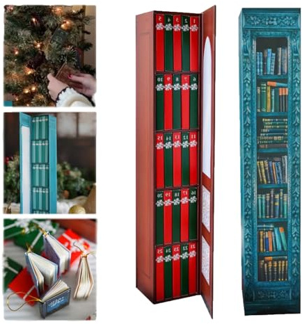 Mini Book Ornament Advent Calendar 2024, 2024 Christmas Advent Calendar with 24 book gift, 2024 Book Lovers Gifts for Women Christmas Book Advent Calendar for Book Lovers (A+B)