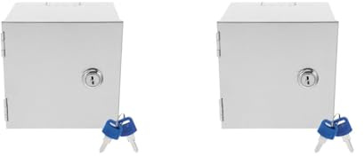 Housoutil 2 piezas tapa enchufe antirrobo cerradura acero inoxidable carcasa protección enchufe exterior caja segura para interior y exterior instalación fácil