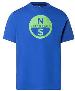 NORTH SAILS Kurzarm-T-Shirt für Herren mit Maxi-Logo aus Bio-Baumwolle, Beacoup Blue, 56