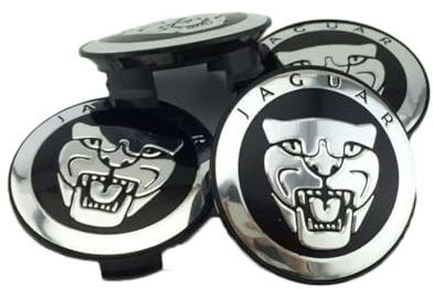 GRZZCYBF 4Pcs Nabendeckel für Jaguar XJ (X351) 2010-2019 59mm,Radnaben Mittelabdeckungen Auto Radnaben Zubehör,A-Black