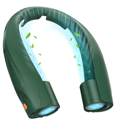 Smilfree Nackenventilator Ventilator Hals Tragbare Persönlicher: 6000 mAh Halsventilatoren Aufladbar Nacken Ventilator Halsventilator leise für Camping, Reisen, Büro (Grün)