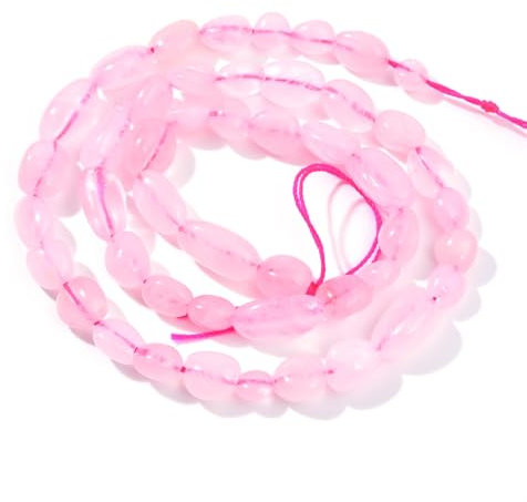 Rose Quartz Pebble Nugget Oval Free Tumbled Stone 6-8mm Natural Gemstone Loose Beads Approx 15.5 inch for DIY Jewelry Making