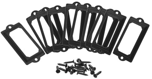 QUARKZMAN Metall-Etikettenhalter, 70x33mm 10 Stück Dateiname Kartenanhänger Etikettenhalter Rahmen für Büro Bibliothek Schublade Schrankregale, Schwarz