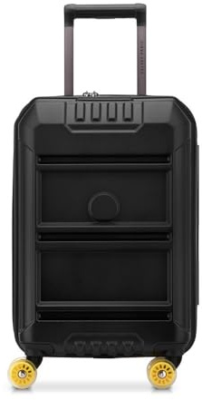 DELSEY Paris REMPART 2.0 Rigid Expandable Cabin Suitcase, Black, S