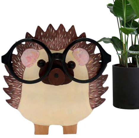 Simpatico portaocchiali - Organizzatore per occhiali a forma di animale, espositore in legno, poggiaocchiali artigianale, ornamento unico per statuetta | Supporto portaoggetti decorativo per tavolo, s