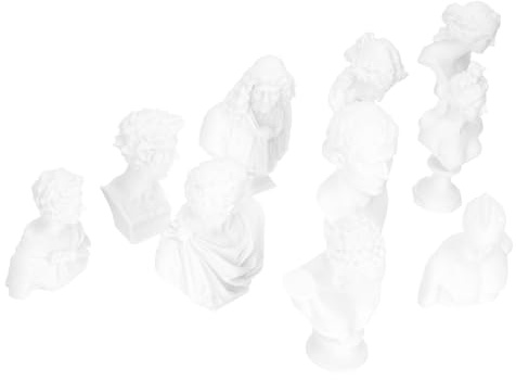 Mipcase 10 Piezas Figuras de Escayola y Resina para Dibujo Modelos Miniatura de Cabezas Humanas para Decoración de Escritorio y Suministros DIY Hogar y Oficina