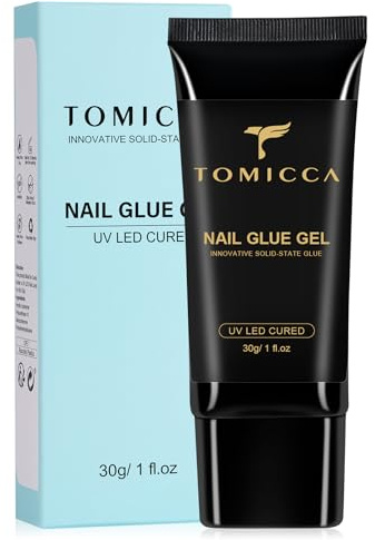 TOMICCA Solid Nail Glue Gel 30g, Multi-Functional Gel Nail Glue,No pressing required during curing,for Acrylic Fake Nails Tips Extension Press On Nails for Gelly Tips