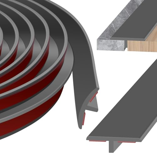 T Profile Laminat Übergangsprofil Übergangsleiste Boden(Grau, 300cmx2cm) | Übergangsprofil T Selbstklebend für Türschwellen und Verbindungsböden von Laminatdielenfliesen