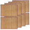 BambooMN Bamboo Slats Placemat with Fabric Border - Solid Colour Print - 18 x 13 - Brown, 8 pcs
