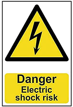 Scan SCA0750 Self adhesive PVC sign - Danger Electric shock risk - 200 x 300mm, White