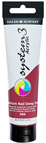 Daler-Rowney System 3 Acryl 150ml Kadmiumrot dunkel (Hue) (504)