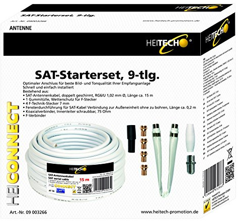 HEITECH Promotion 09003266 SAT-Starterset, 9-teilig weiß