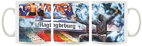 Ultras magdeburg Collage als Bedruckte Kaffeetasse/Teetasse aus Keramik, 300ml, weiß