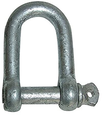 Merriway BH04300 Grillo a D in Acciaio Zincato Lucido, M10, Bianco, Set di 2 Pezzi