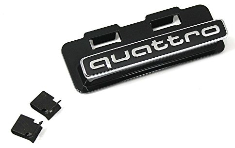 Audi 81A853736RU6 quattro Schriftzug vorn Exterieur Kühlergrill Emblem schwarz chrom