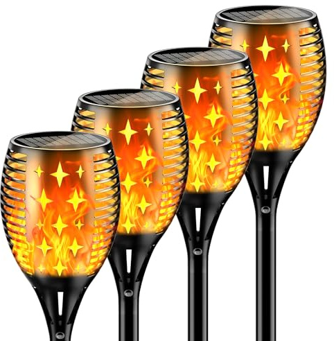 YoungPower Solar-Taschenlampe für den Außenbereich, LED-Landschaftsbeleuchtung, 109,2 cm, wasserdicht, solarbetriebene Flammenlichter, Fackel, Dämmerung bis Morgendämmerung, automatisches