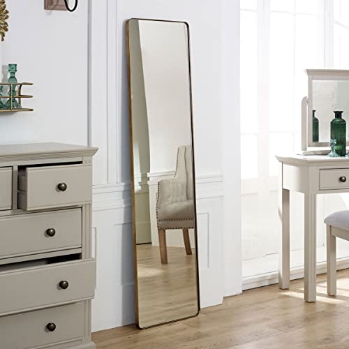 Melody Maison Tall Brushed Gold Thin Framed Wall Mirror/Leaner Mirror 42cm x 156cm