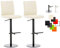 CLP 2er Set Barhocker Cadiz Kunstleder I Thekenhocker Mit Fußstütze I Tresenstühle Höhenverstellbar Und 360° Drehbar, Farbe:Creme, Gestell Farbe:schwarz