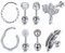 Rajnard Tragus Ohrstecker - Helix Knorpel Cartilage Piercing, 8 Stück 16G Silber, Chirurgenstahl Clicker Ring