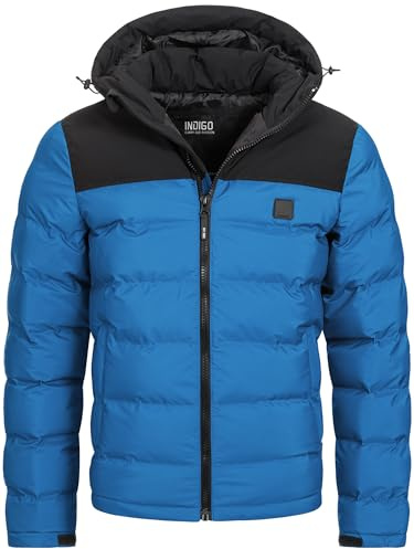 Indicode Herren Eberhardy Steppjacke in Daunenjacken-Optik | Winterjacke Übergangsjacke Sapphire, M