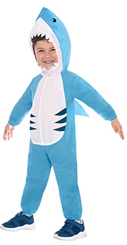 Kostüm für Kinder Shark Great White - Weißer Hai Tierkostüm - Faschingskostüm für Karneval, Halloween & Kostümparty - Kinderkostüm für Mädchen & Jungen - Alter 3-4 Jahre