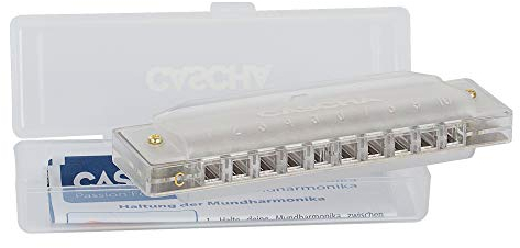 CASCHA Fun Blues Mundharmonika in C-Dur - Diatonische 10-Loch Mundharmonika für Kinder & Erwachsene - modernes halbtransparentes Design - hohe Qualität & lange Lebensdauer - Blues Harp Transparent