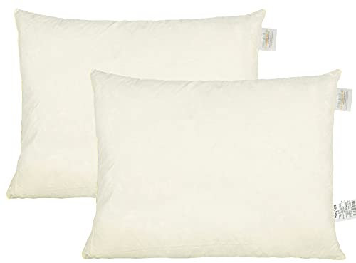 beties „PublikPrall“ Federkissen 2er Set (echte Federn) vielfältige Größenauswahl, waschbar traditionell gefertigt Farbe Creme (ca. 50x60 cm (100% Mehrfüllung) 2er Set)